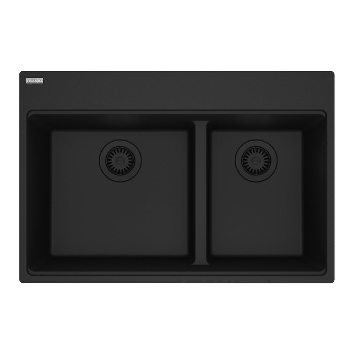 Franke Maris MAG6601611LD Dual Mount Double Bowl 31 x 20.88 in Granite Kitchen Sink - Matte Black