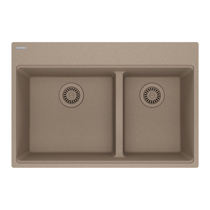 Franke Maris MAG6601611LD Dual Mount Double Bowl 31 x 20.88 in Granite Kitchen Sink - Oyster