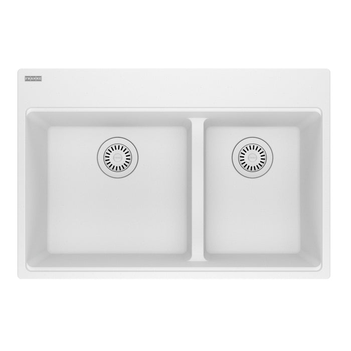 Franke Maris MAG6601611LD Dual Mount Double Bowl 31 x 20.88 in Granite Kitchen Sink - Polar White