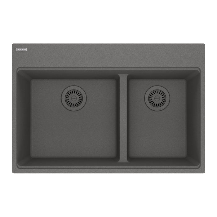 Franke Maris MAG6601611LD Dual Mount Double Bowl 31 x 20.88 in Granite Kitchen Sink - Stone Grey