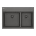 Franke Maris MAG6601611LD Dual Mount Double Bowl 31 x 20.88 in Granite Kitchen Sink - Stone Grey