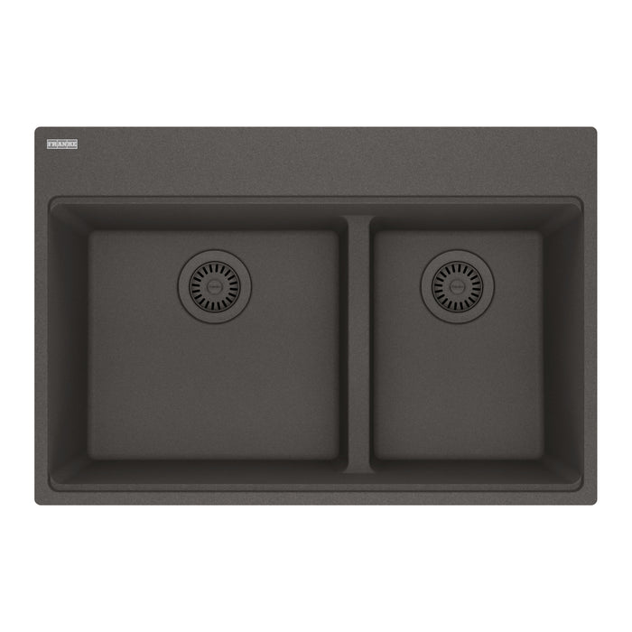 Franke Maris MAG6601611LD Dual Mount Double Bowl 31 x 20.88 in Granite Kitchen Sink - Slate Grey