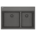 Franke Maris MAG6601812LD Dual Mount Double Bowl 33 x 22 in Granite Kitchen Sink - Stone Grey