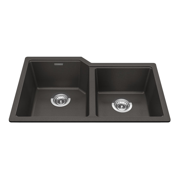 Kindred Granite Series Undermount Double Bowl 30.69 x 19.69 in Granite Kitchen Sink - Slate Grey