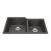 Kindred Granite Series Undermount Double Bowl 33.88 x 19.69 in Granite Kitchen Sink - Slate Grey