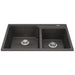 Kindred Granite Series Drop-In Double Bowl 33.88 x 19.69 in Granite Kitchen Sink - Slate Grey