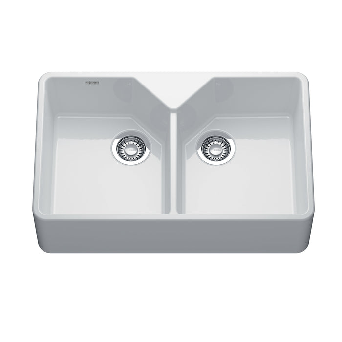 Franke Manor House 2.0 MH2K7201414-GWH Undermount Double Bowl 31.25 x 19.25 in Granite Kitchen Sink - Glossy White