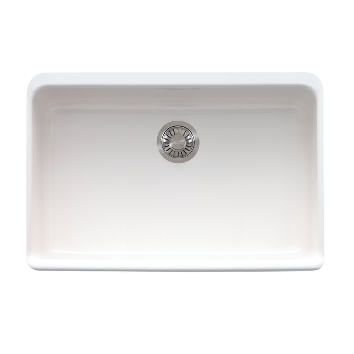 Franke Manor House MHK110-28WH Undermount Single Bowl 27.12 x 19.88 in Fireclay Kitchen Sink - White