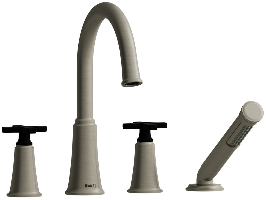 Riobel MMRD12 Momenti 4-Hole Deck Mount Tub Filler with C-Spout