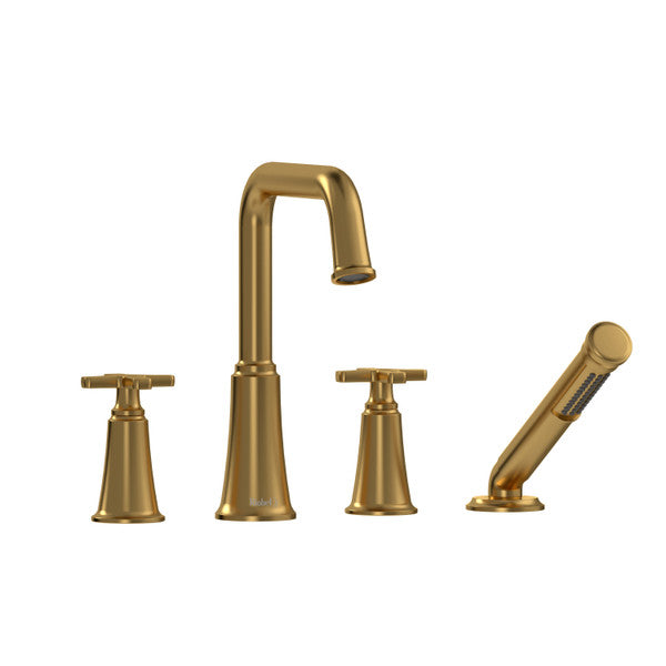 Riobel MMSQ12 Momenti 4-Hole Deck Mount Tub Filler with U-Spout