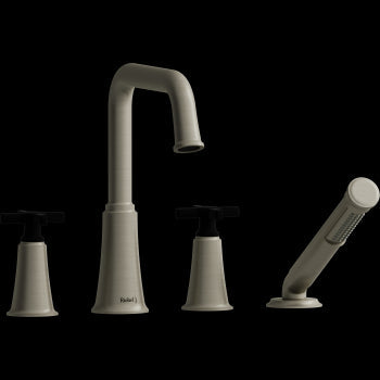 Riobel MMSQ12 Momenti 4-Hole Deck Mount Tub Filler with U-Spout