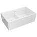 Shaws MS3320 33" Shaker Low Divide Double Bowl Apron Front Fireclay Kitchen Sink