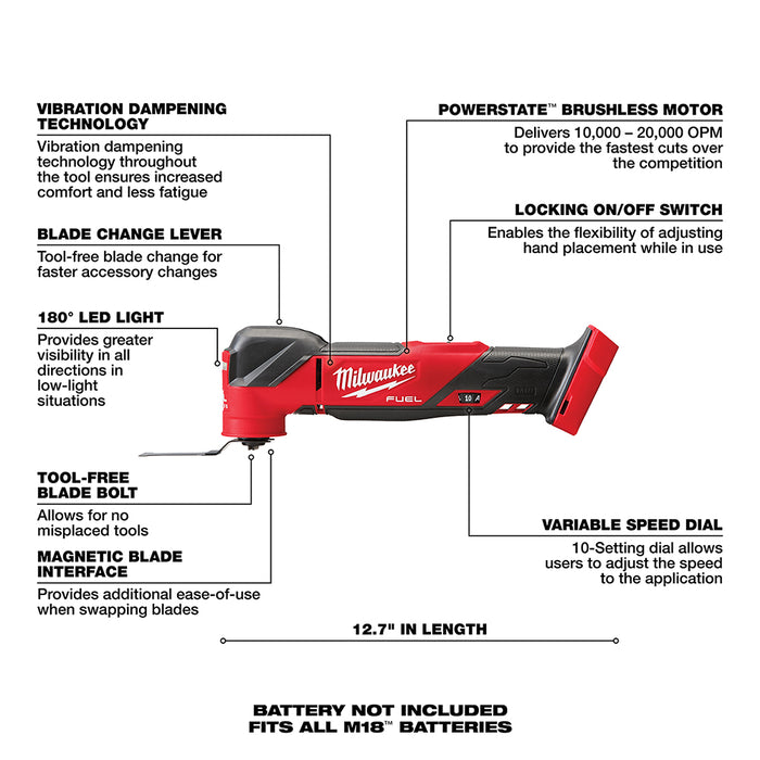Milwaukee 2836-20 M18 FUEL | Oscillating Multi-Tool