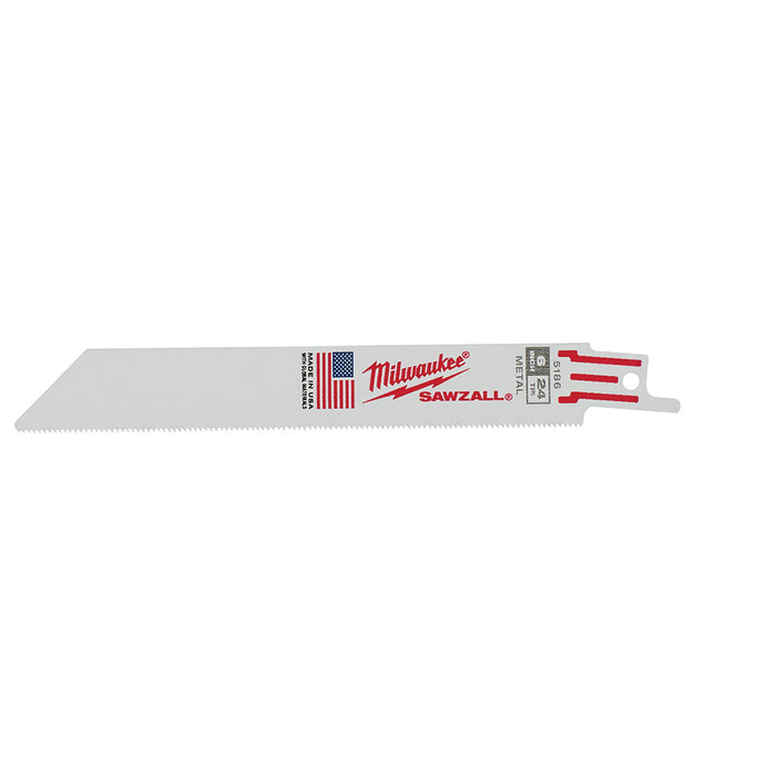 Milwaukee 48-00-5186 6" | 24-TPI SAWZALL Blades (Pack of 5)