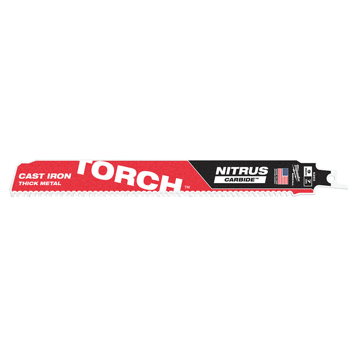 Milwaukee 48-00-5262 9" | 8-TPI The TORCH for CAST IRON with NITRUS CARBIDE SAWZALL Blade (Pack of 1)