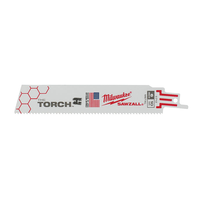 Milwaukee 48-00-5712 6" | 10-TPI The Torch SAWZALL Blades (Pack of 5)