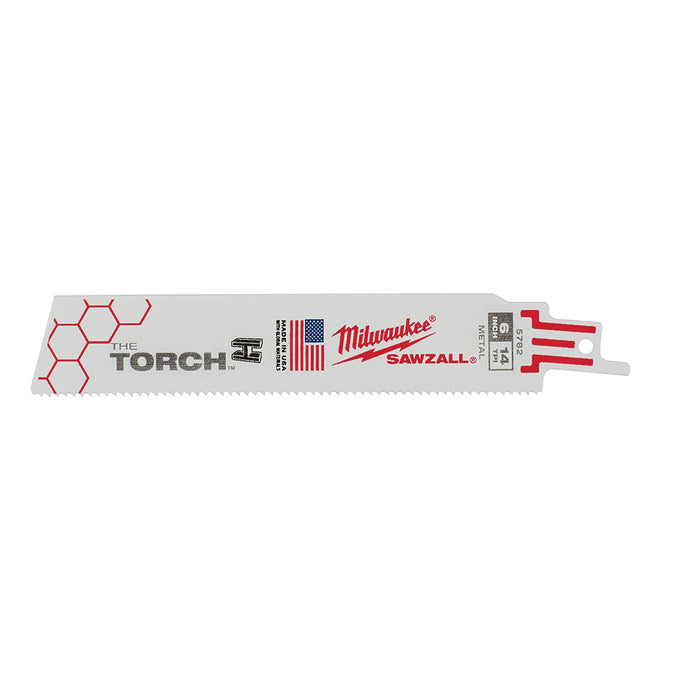 Milwaukee 48-00-5782 6" | 14-TPI The Torch SAWZALL Blades (Pack of 5)