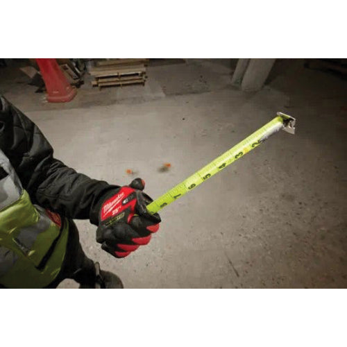 Milwaukee 48-22-0428 25' Compact Wide Blade Magnetic Tape Measure with Rechargeable 100L Light