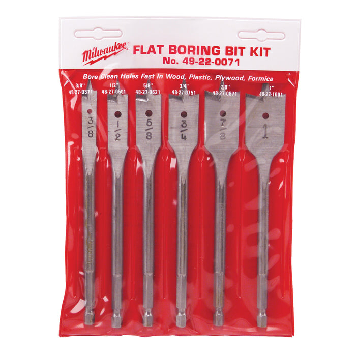 Milwaukee 49-22-0071 6" Flat Boring Bit Universal Set (6-Piece)