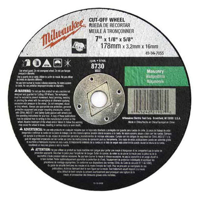 Milwaukee 49-94-7050 7" x 3/32" x 5/8" Cut-Off Wheel (Type 1)