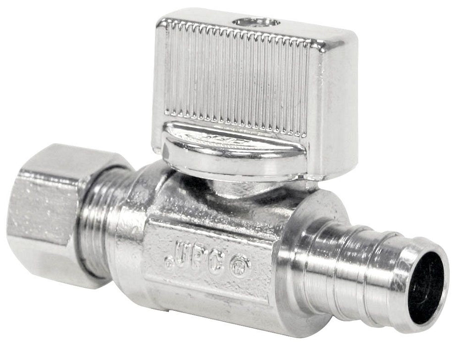 NIBCO 7160-LF_1/2X3/8 1/2" PEX x 3/8"OD Compression 1/4-Turn Straight Supply Stop Valve