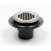 Oatey 42271 2" PVC Round Low Profile Drain and Polished Stainless Steel Screw-In Strainer with Ring and Test Plug