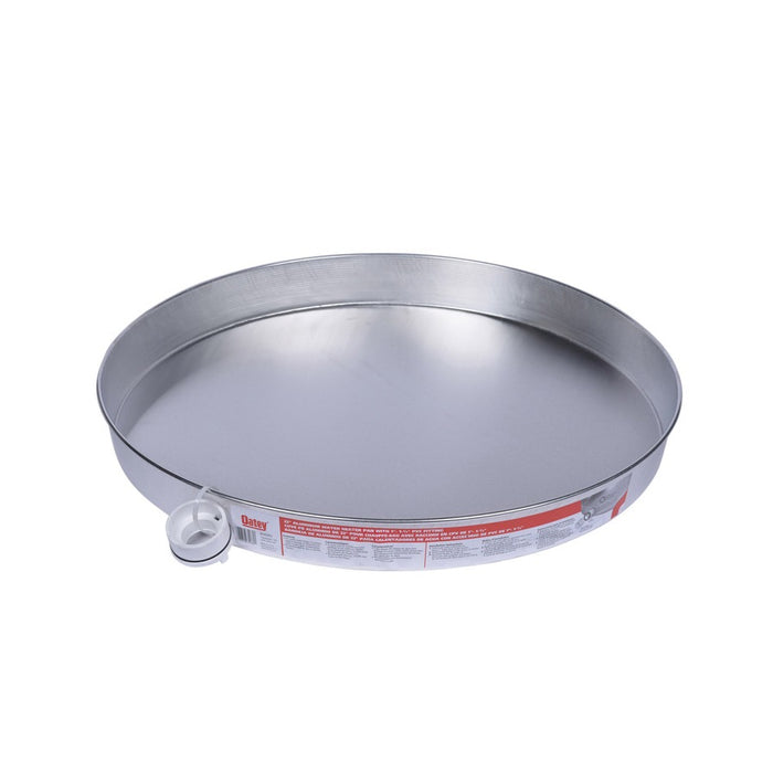 Oatey 34082 22" Aluminum Water Heater Drain Pan w/ PVC Adapter