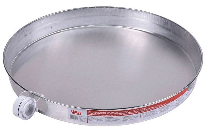Oatey 34084 26" Aluminum Water Heater Drain Pan w/ PVC Adapter