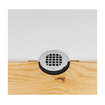 Oatey 42044 Solvent Weld Shower Drain With Receptor Base, 2 in Nominal, Solvent Weld Connection, PVC Drain