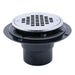 Oatey 42262 2" ABS Round Low Profile Drain and Polished Stainless Steel Screw-In Strainer with Ring