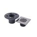 Oatey 42264 2" PVC Square Low Profile Drain and Polished Stainless Steel Snap-In Strainer with Ring