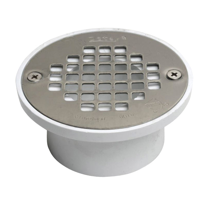 Oatey 43579 2" or 3" PVC General Purpose Drain with 4" Stainless Steel Screw-Tite Strainer