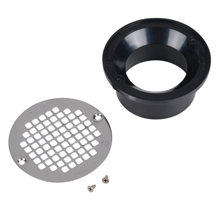 Oatey 43583 Adjustable General Purpose Round Drain With 5 in Stainless Steel Strainer, Solvent Weld Connection