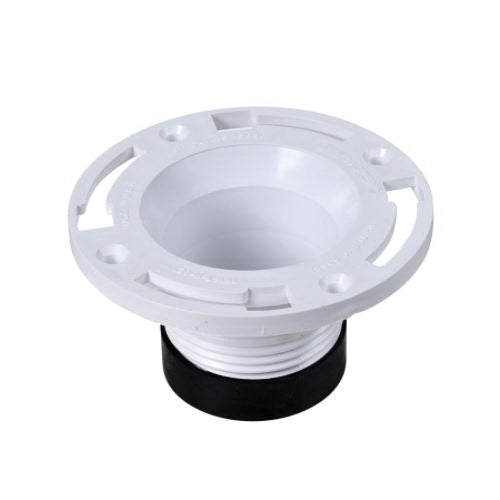 Oatey 43651 Twist-N-Set Replacement Closet Flange, 4 in Pipe, PVC, Domestic