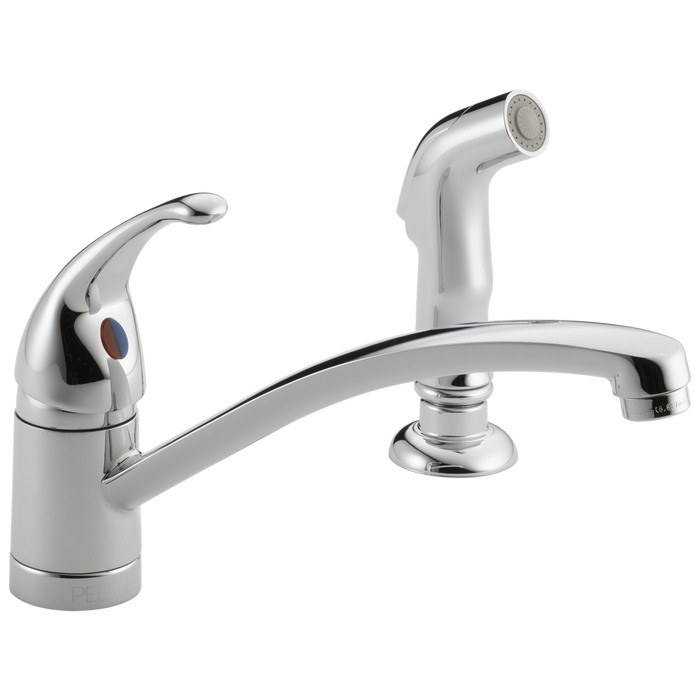 Delta P188501LF Tunbridge Single Handle Kitchen Faucet with Matching Side Spray