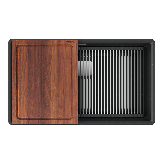 Franke Peak PKG11031ONY-WKC Undermount Single Bowl 32 x 18.75 in Granite Kitchen Sink - Onyx