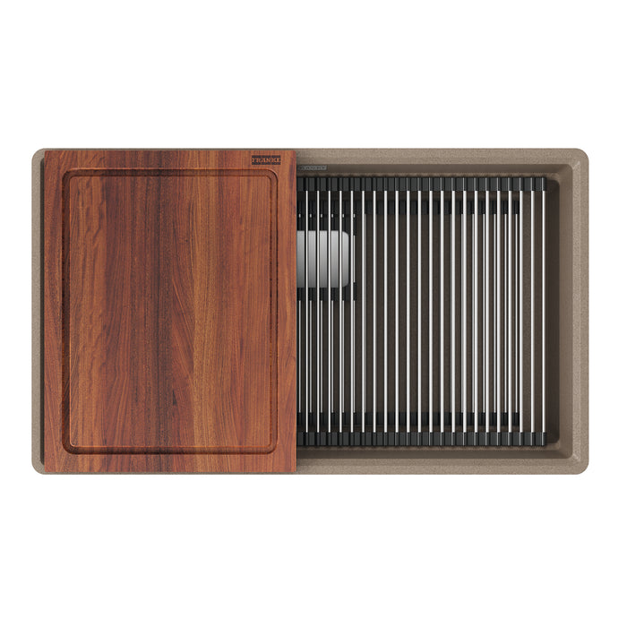Franke Peak PKG11031OYS-WKC Undermount Single Bowl 32 x 18.75 in Granite Kitchen Sink - Oyster