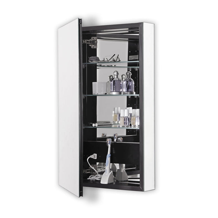 PL Series 19-1/4" x 39-3/8" x 4" flat top cabinet with polished edge, left hinge, black interior and electric