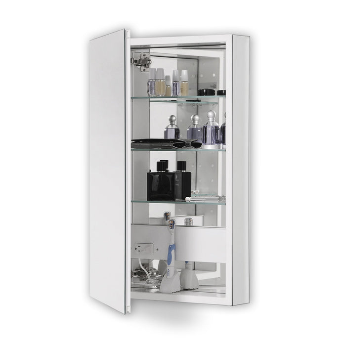 PL Series 23-1/4" x 30" x 4" flat top cabinet with polished edge, left hinge, classic gray interior and electric