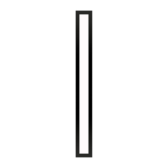 Profiles 3-1/2" x 30" x 4-5/8" framed lighting in matte black with variable 2700K to 5600K temperature (warm to cool light)