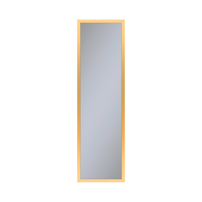 Profiles 11-1/4" x 39-3/8" x 6" framed cabinet in matte gold with electrical outlet, USB charging ports, magnetic storage strip and right hinge