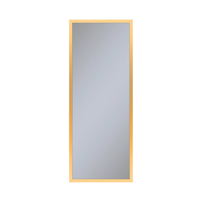 Profiles 15-1/4" x 39-3/8" x 6" framed cabinet in matte gold with electrical outlet, USB charging ports, magnetic storage strip and left hinge