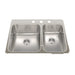Kindred Steel Queen QCLA2027R-8 Drop-In Double Bowl 27.25 x 20.56 in Stainless Steel Kitchen Sink - 3-Hole