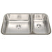 Kindred Steel Queen QCUA1831R-8N Undermount Double Bowl 30.88 x 17.75 in Stainless Steel Kitchen Sink - Satin Finished Bowls with Silk Finished Rim