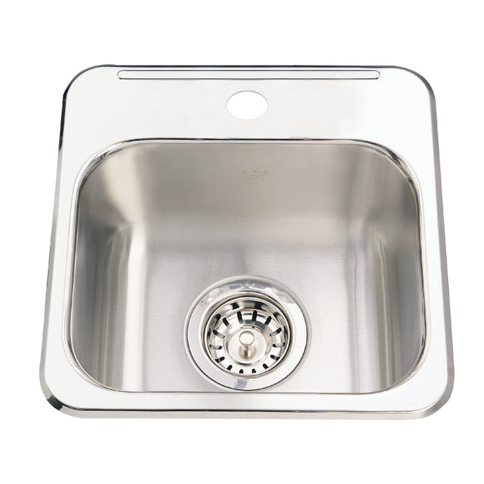 Kindred Utility Collection Drop-In Single Bowl 13.63 x 13.63 in Stainless Steel Kitchen Sink - 1-Hole