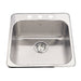 Kindred Steel Queen QSL2020-7 Drop-In Single Bowl 20 x 20.5 in Stainless Steel Kitchen Sink - 3-Hole