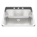 Kindred Utility Collection Drop-In Single Bowl 25.25 x 22 in Stainless Steel Kitchen Sink - 3-Hole