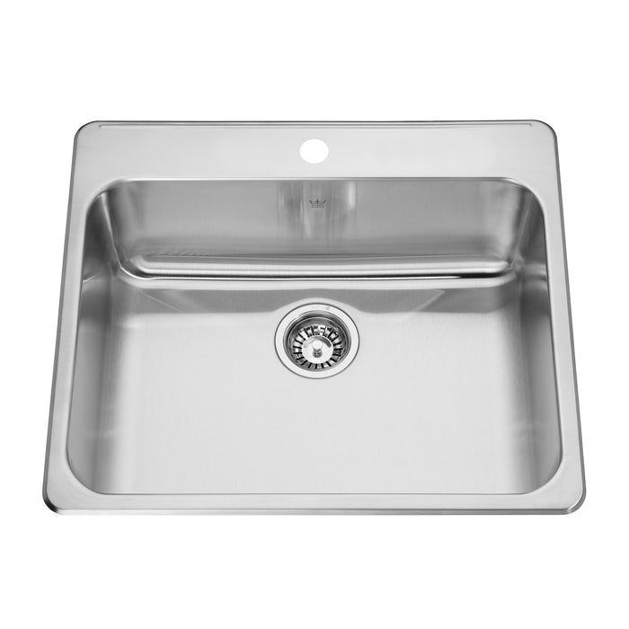 Kindred Steel Queen Drop-In Single Bowl 25.25 x 22 in Stainless Steel Kitchen Sink - 1-Hole