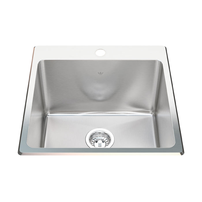 Kindred Utility Collection QSLF2020-12 Dual Mount Single Bowl 20.13 x 20.56 in Stainless Steel Kitchen Sink - 1-Hole