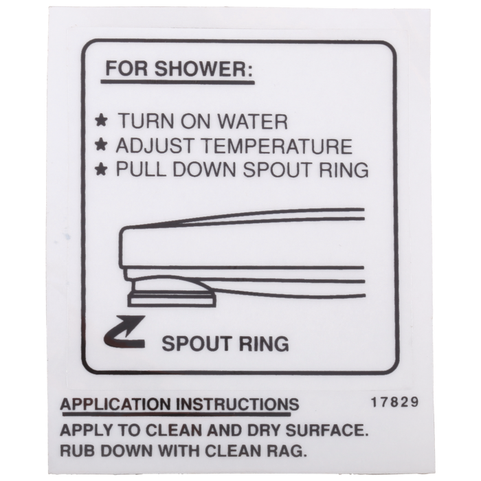 Decal - Tub Spout - Pull-Down Diverter